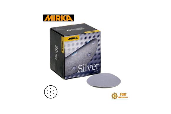 Krążek Mirka Silver fi 150 mm 6H+1 rzep gr.180 - 100szt.