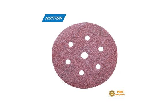 Krążek ścierny 7 otworów 6H+1 Norton PRO A275  fi 150mm gr. P280 - 100szt. ( 63642586144 )