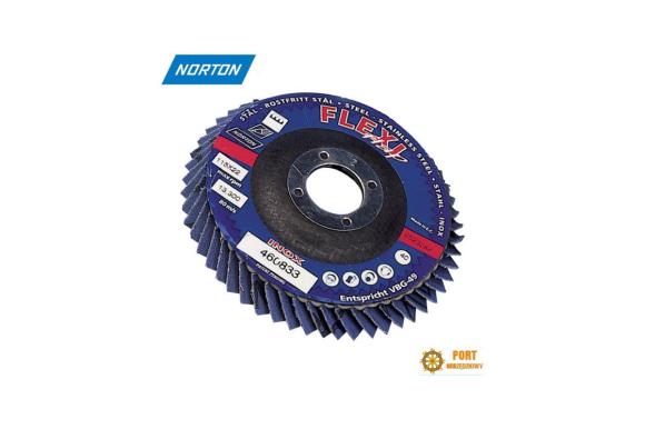 Lamelka ściernica listkowa wypukła elastyczna INOX Norton Flexi - Flap R822  fi 115mm gr. P40 ( 63642544276 ) - 10szt.