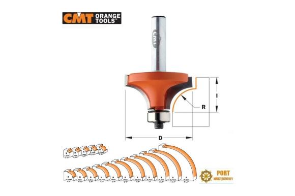 Frez zaokrąglający z łożyskiem do drewna laminatów promień R 12,7mm trzpień 12,7mm CMT ( 838.880.11 )