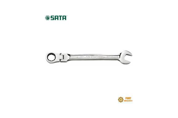 Klucz płasko-oczkowy 8mm z grzechotką łamana Sata ( ST46421) -C