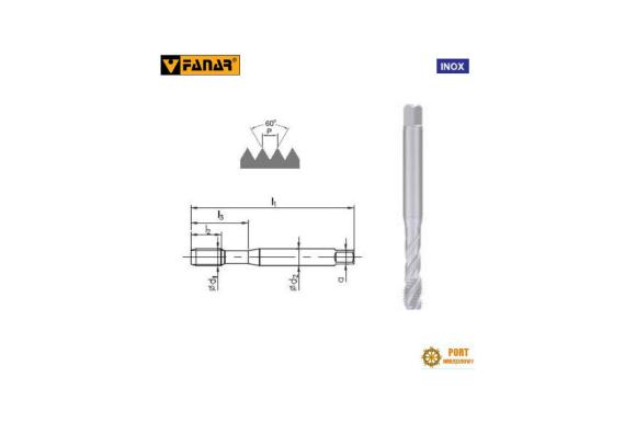 Gwintownik maszynowy nieprzelotowy M10 wysokowydajny do stali nierdzewnej 6H HSSE INOX Fanar ( C2-511801-0100 ) -C