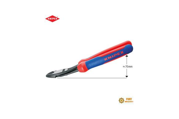 Szczypce obcinaczki 200mm do cięcia bocznego odgięte zwiększone przełożenie Knipex ( 74 21 200 ) -C