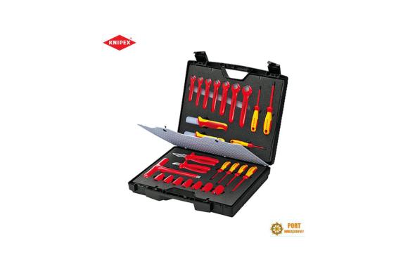 Zestaw narzędzi izolowanych klucze płaskie wkrętaki nasadki 26-cz. VDE 1000V Knipex ( 98 99 12 ) -C