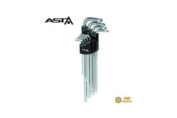 Zestaw kluczy trzpieniowych TORX gwiazdka T10-T50 z otworem Asta ( A-712TF3 )  -C