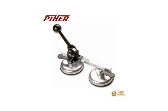 Przyssawka  podwójna kątowa z mechanizmem zapadkowym 11,7cm aluminiowa Piher ( P30102 ) -C