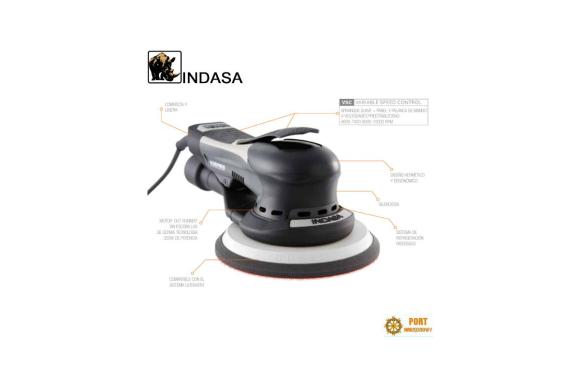 Szlifierka elektryczna oscylacyjna fi 150mm skok 5mm bezszczotkowa Indasa E-Series (579114) -C