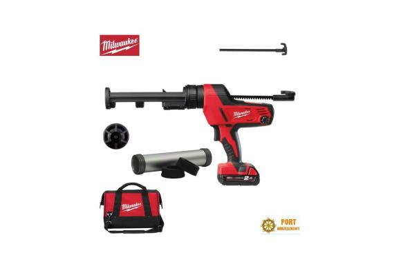 Milwaukee C18 PCG Pistolet do klejenia akumulatorowy zestaw do przezbrojenia szkielet z tubą 600ml 18V 2,0Ah -Q