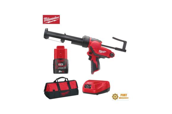 Milwaukee M12 PCG 310C Pistolet do klejenia akumulatorowy akumulator 3,0Ah ładowarka torba -Q