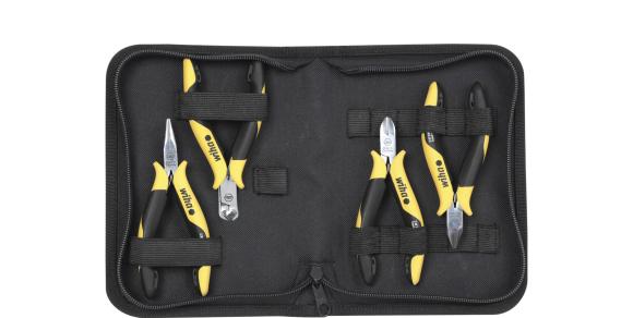 Zestaw szczypiec Professional ESD Szczypce do cięcia bocznego, Szczypce ukośne do cięcia czołowego, Szczypce półokrągłe 4-cz. Wiha (33507)