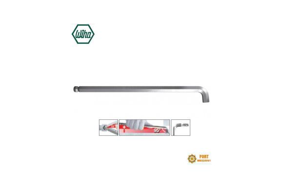 Klucze trzpieniowe sześciokątny z główką kulistą z krótkim ramieniem, chromowany matowo 3,0 1 szt. Wiha (35485/1)