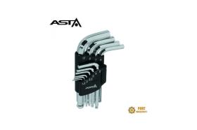 Zestaw imbusów kluczy trzpieniowych sześciokątnych 1,510mm krótkie Asta ( A709BP1 ) C
